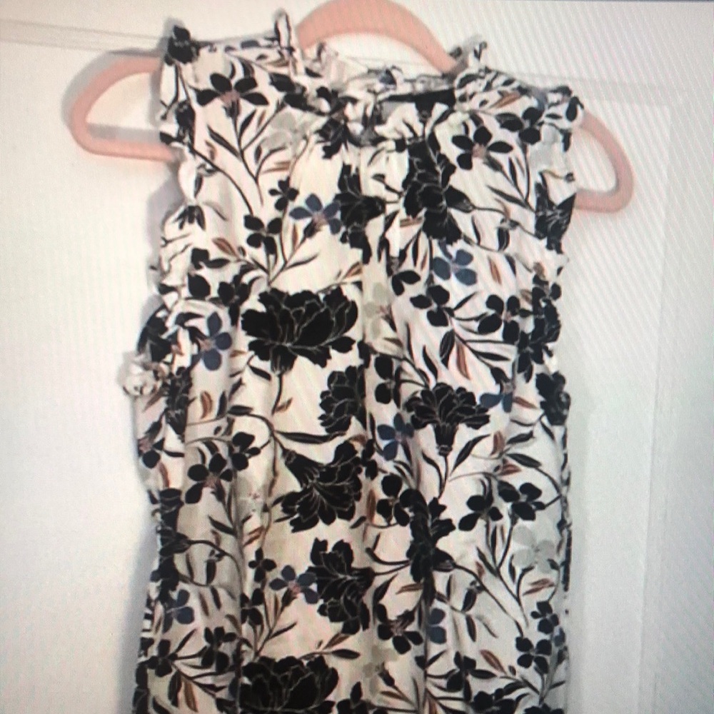 Floral Kids Dress - Black and White